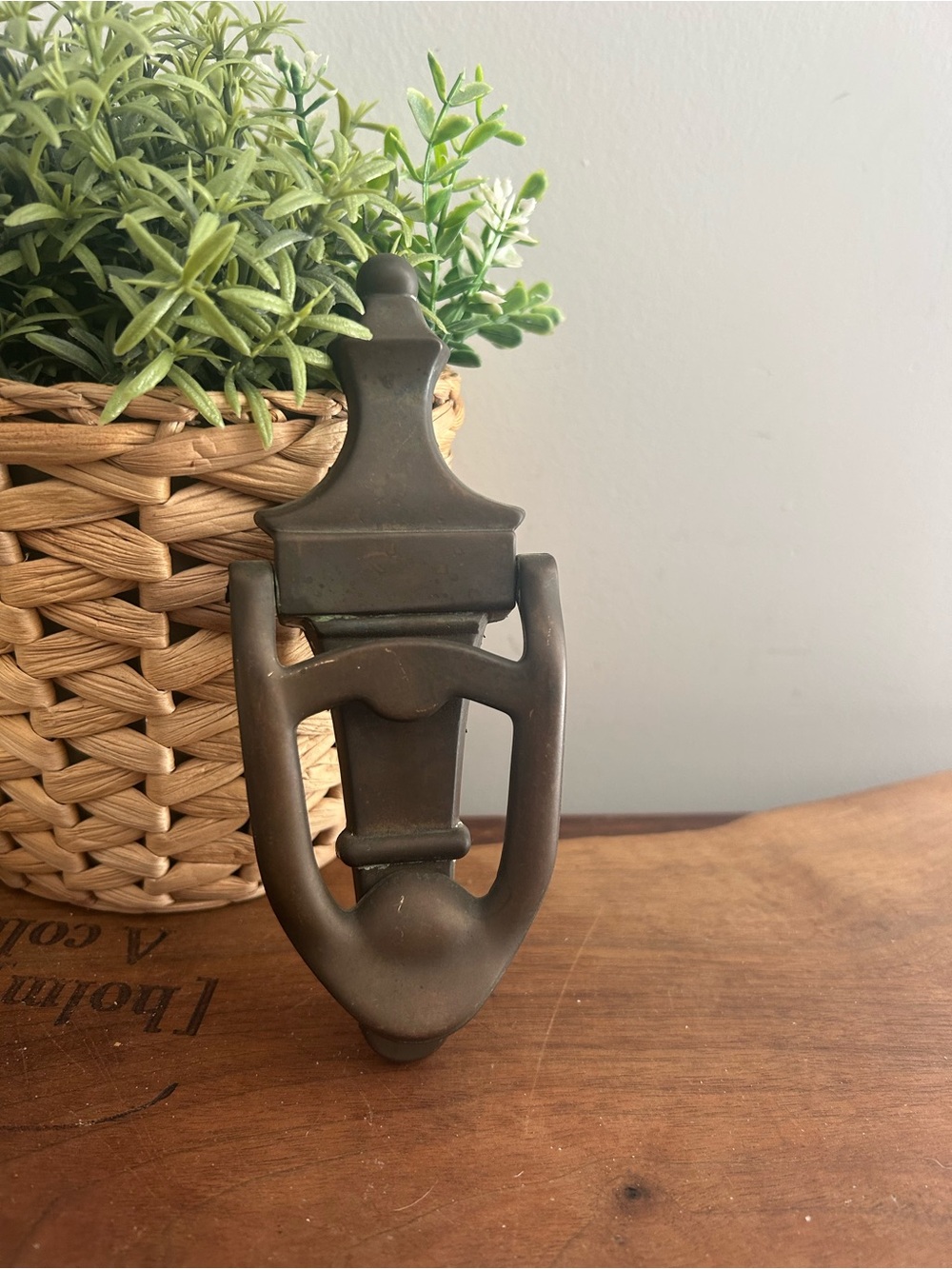 Vintage-Style Matte Bronze Door Knocker urn Matte Bronze colonial architecture